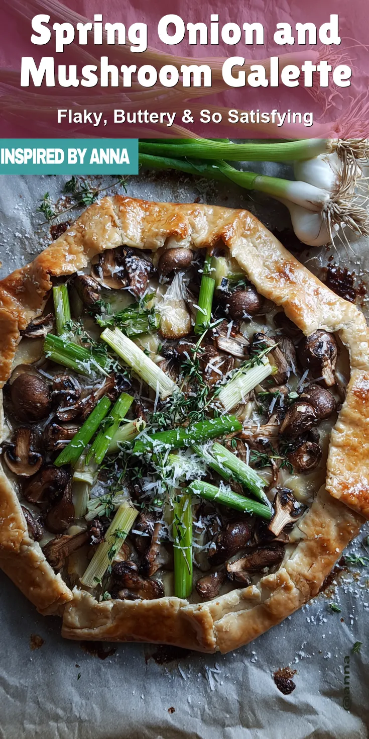 Spring Onion and Mushroom Galette served warm with cozy spices