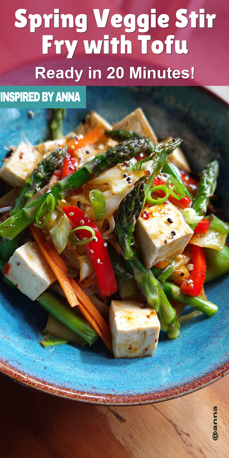 Spring Veggie Stir Fry with Tofu served warm with cozy spices