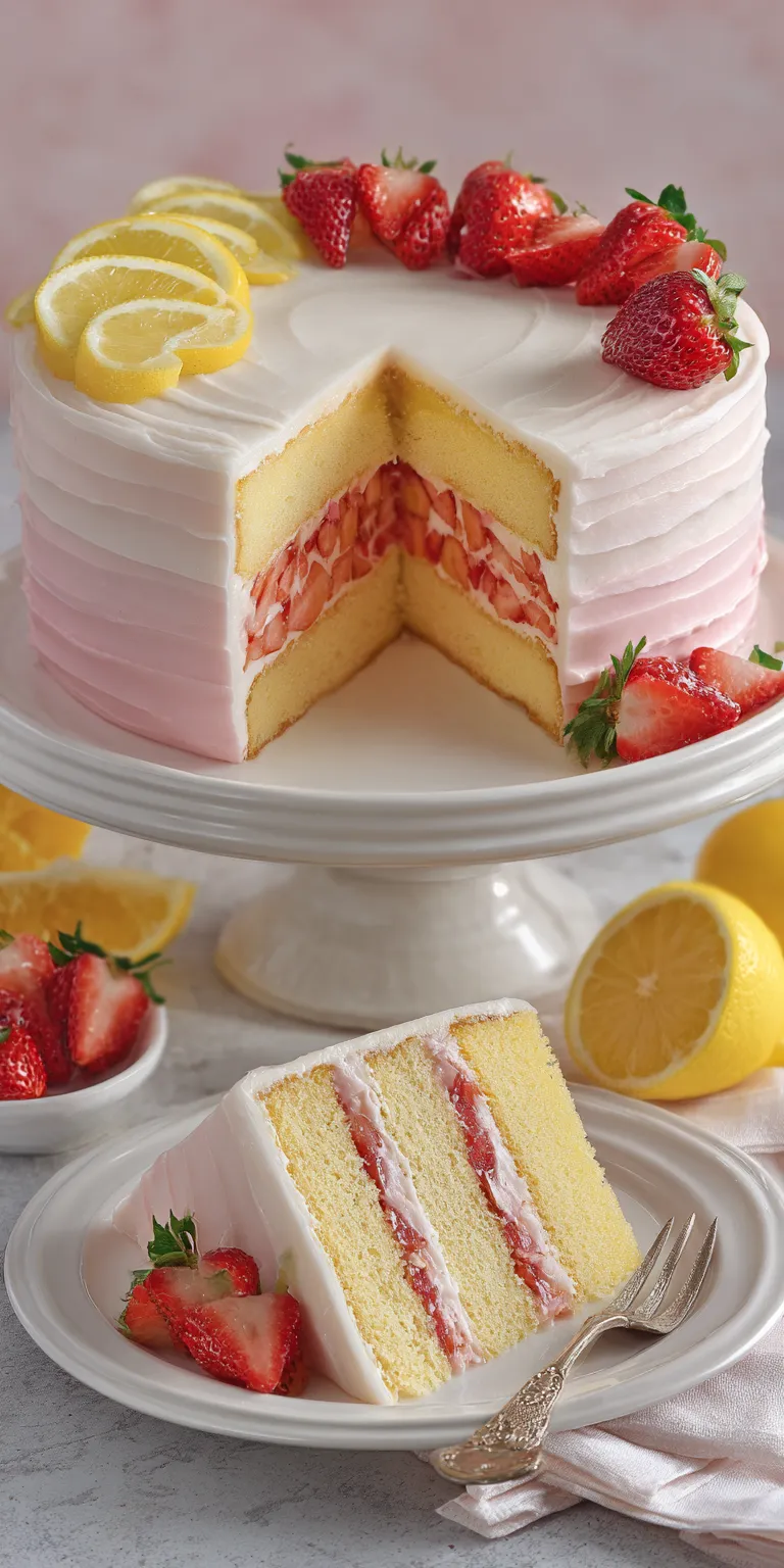 Strawberry Lemonade Layer Cake served warm with cozy spices
