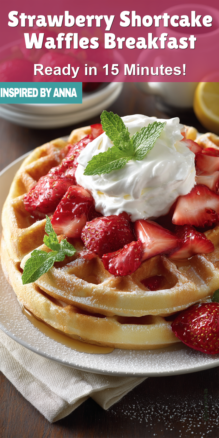 Strawberry Shortcake Waffles Breakfast served warm with cozy spices