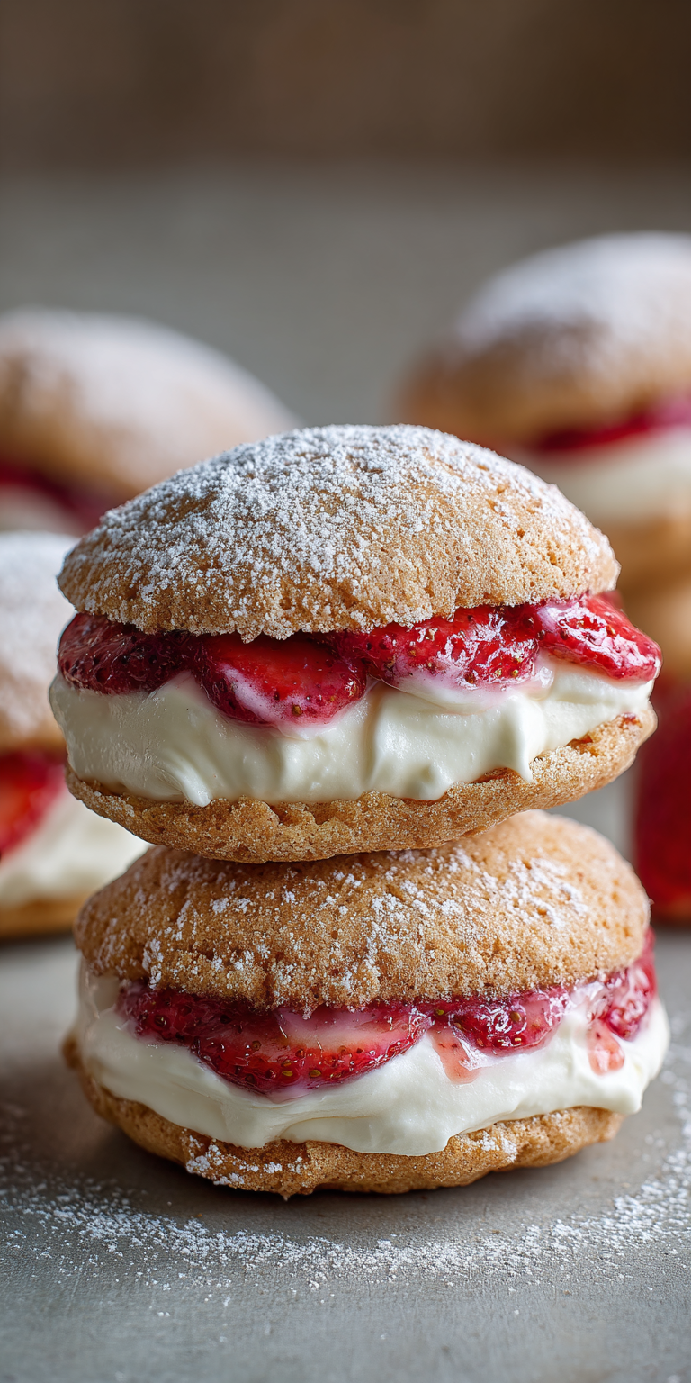 Strawberry Shortcake Whoopie Pies served warm with cozy spices
