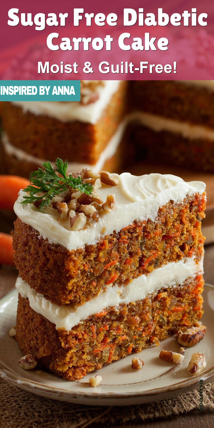 Sugar Free Diabetic Carrot Cake served warm with cozy spices