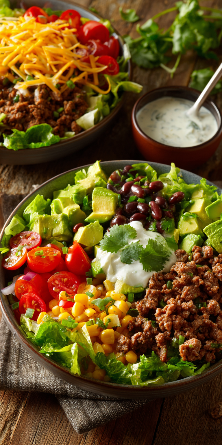 Taco Salad Ground Beef Healthy Meal Prep Recipe