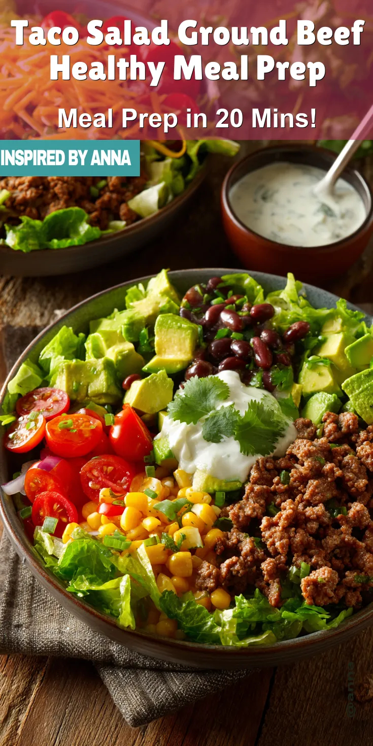 Taco Salad Ground Beef Healthy Meal Prep served warm with cozy spices