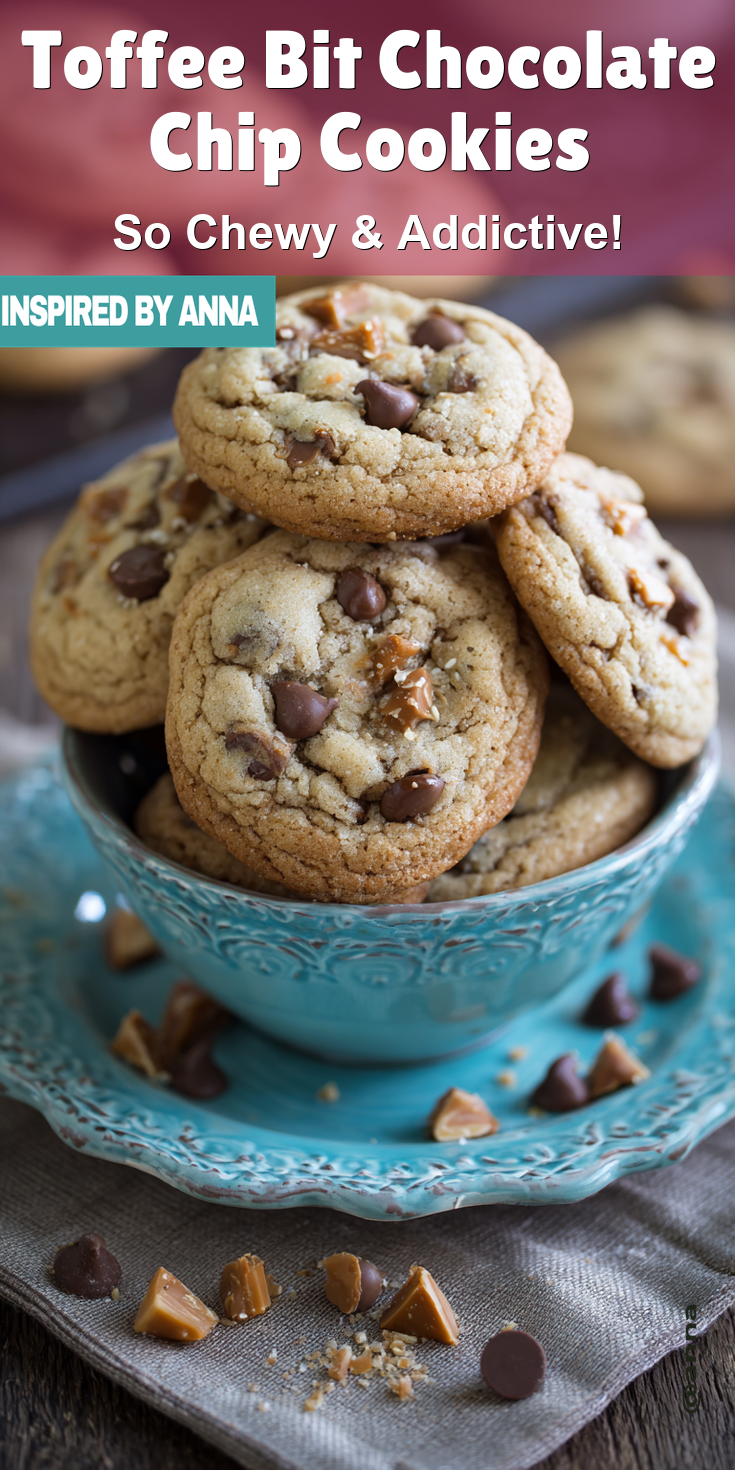 Toffee Bit Chocolate Chip Cookies served warm with cozy spices