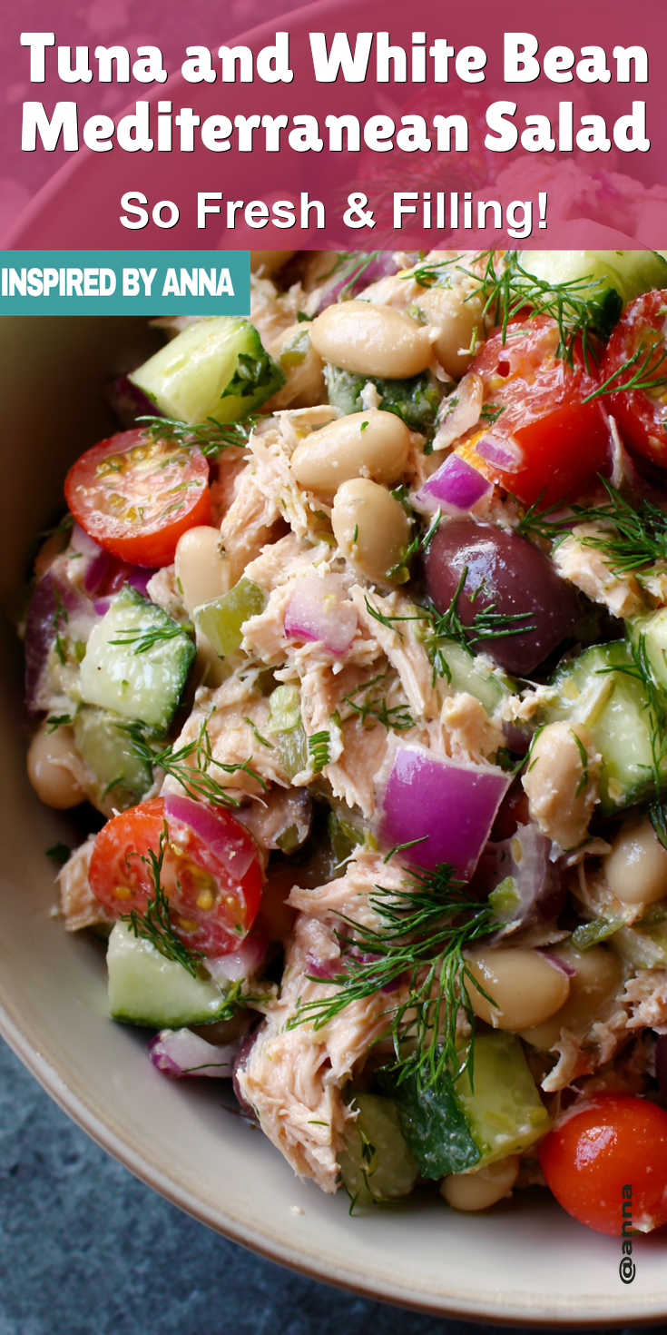 Tuna and White Bean Mediterranean Salad served warm with cozy spices