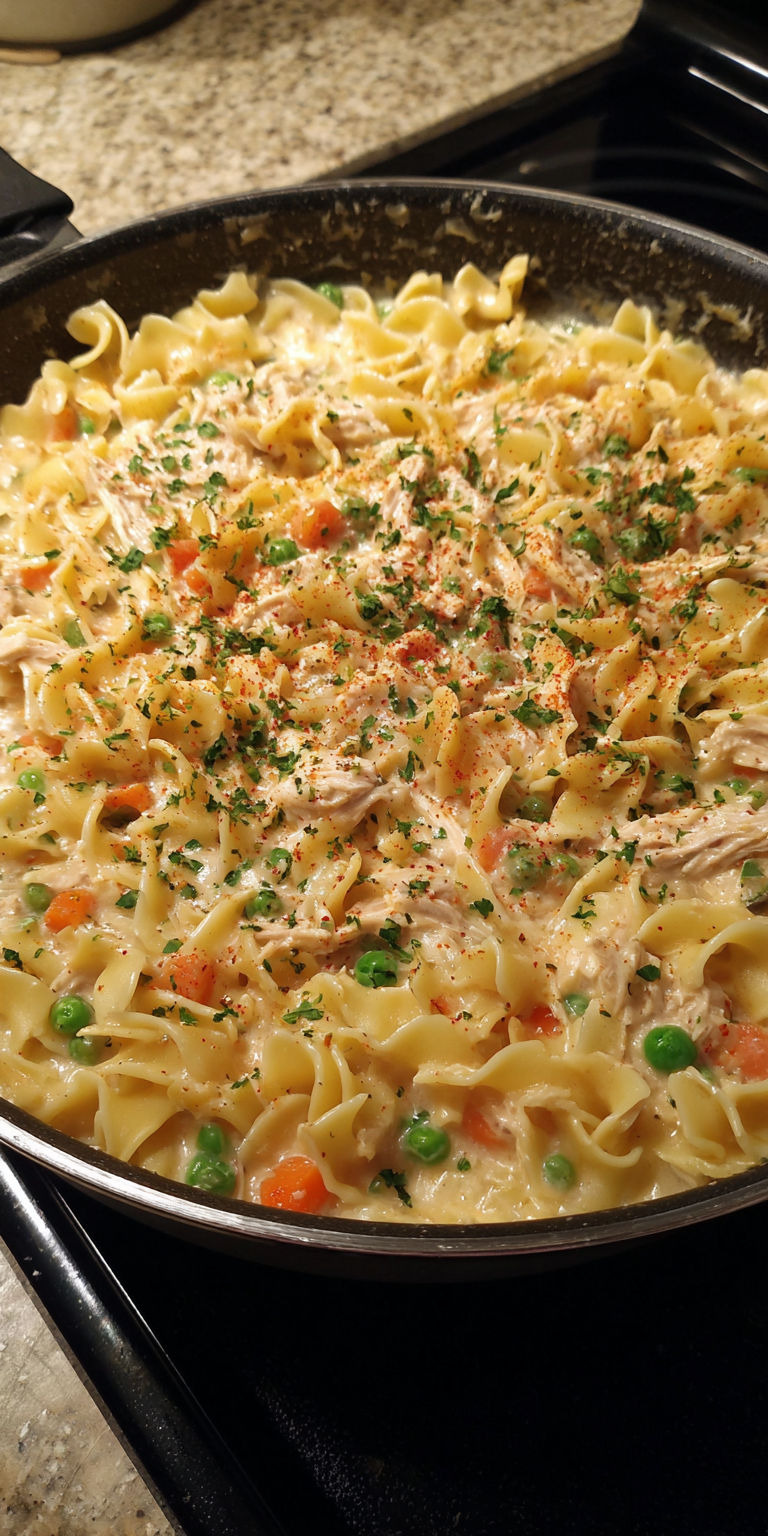 Tuna Noodle Casserole Quick Dinner served warm with cozy spices