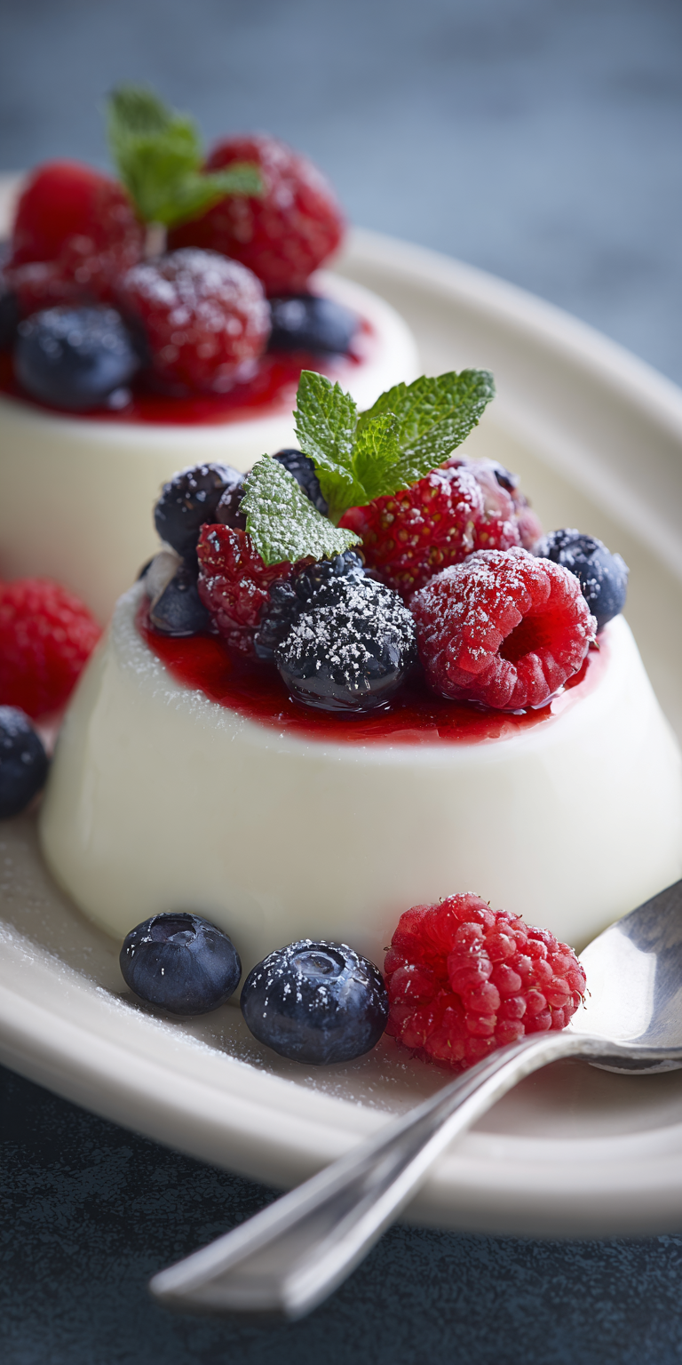 Vanilla Bean Panna Cotta with Berry Sauce Recipe
