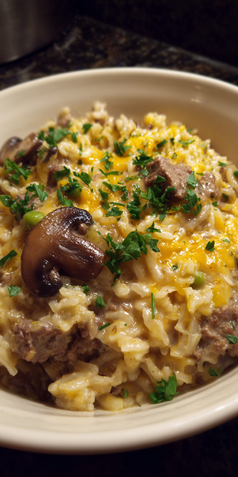 Venison Rice Casserole Bake served warm with cozy spices