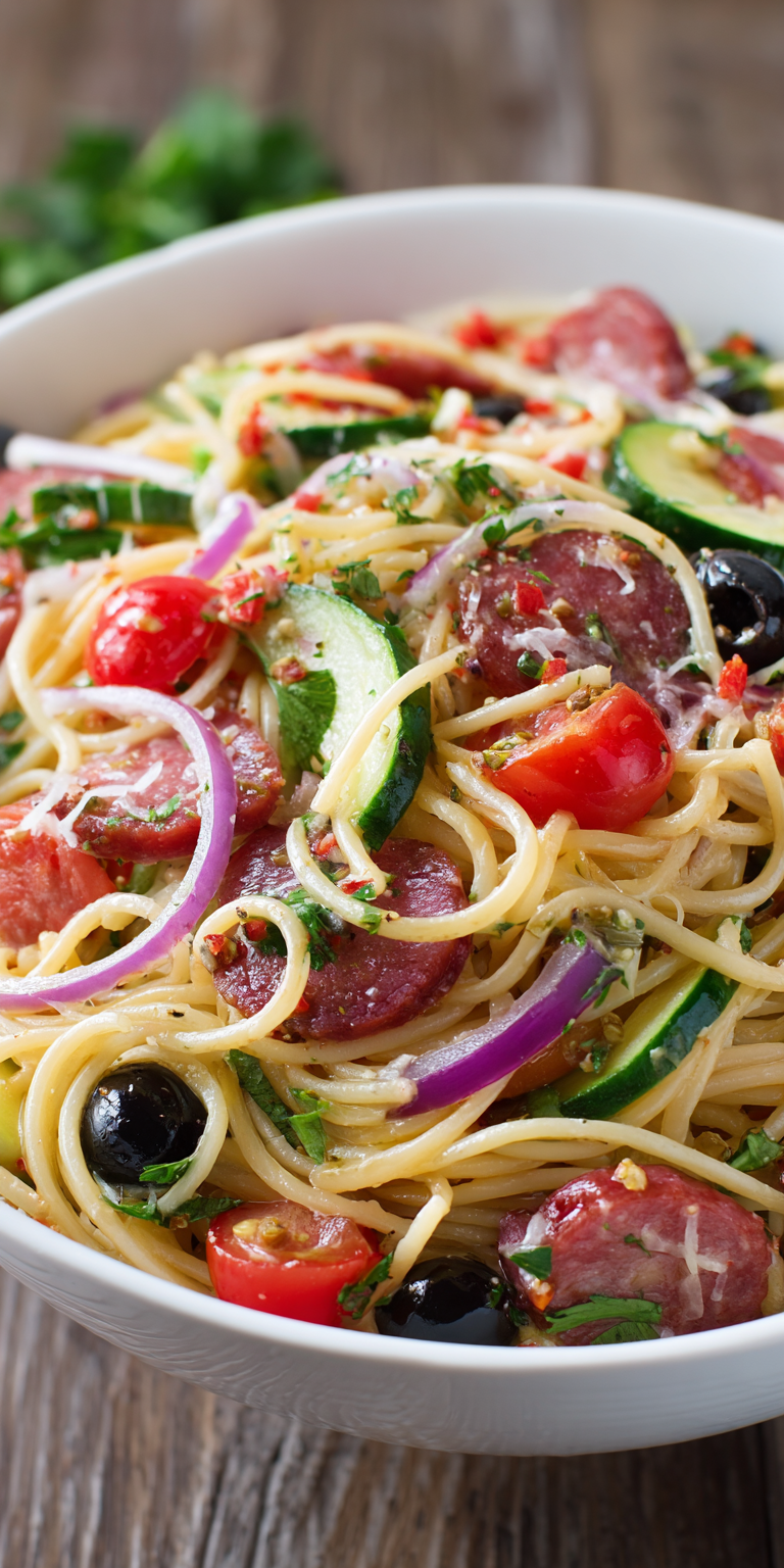 Zesty Italian Spaghetti Salad Recipe