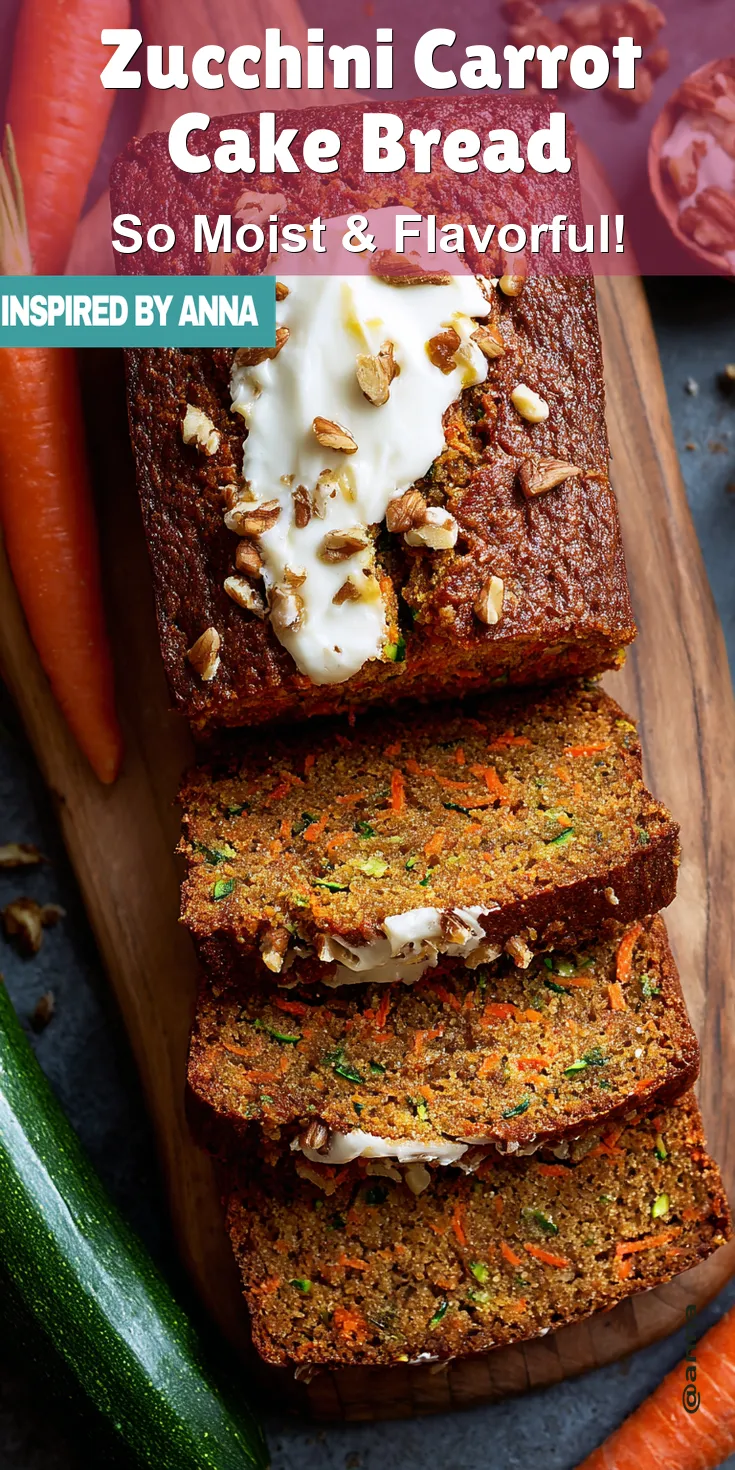 Zucchini Carrot Cake Bread served warm with cozy spices