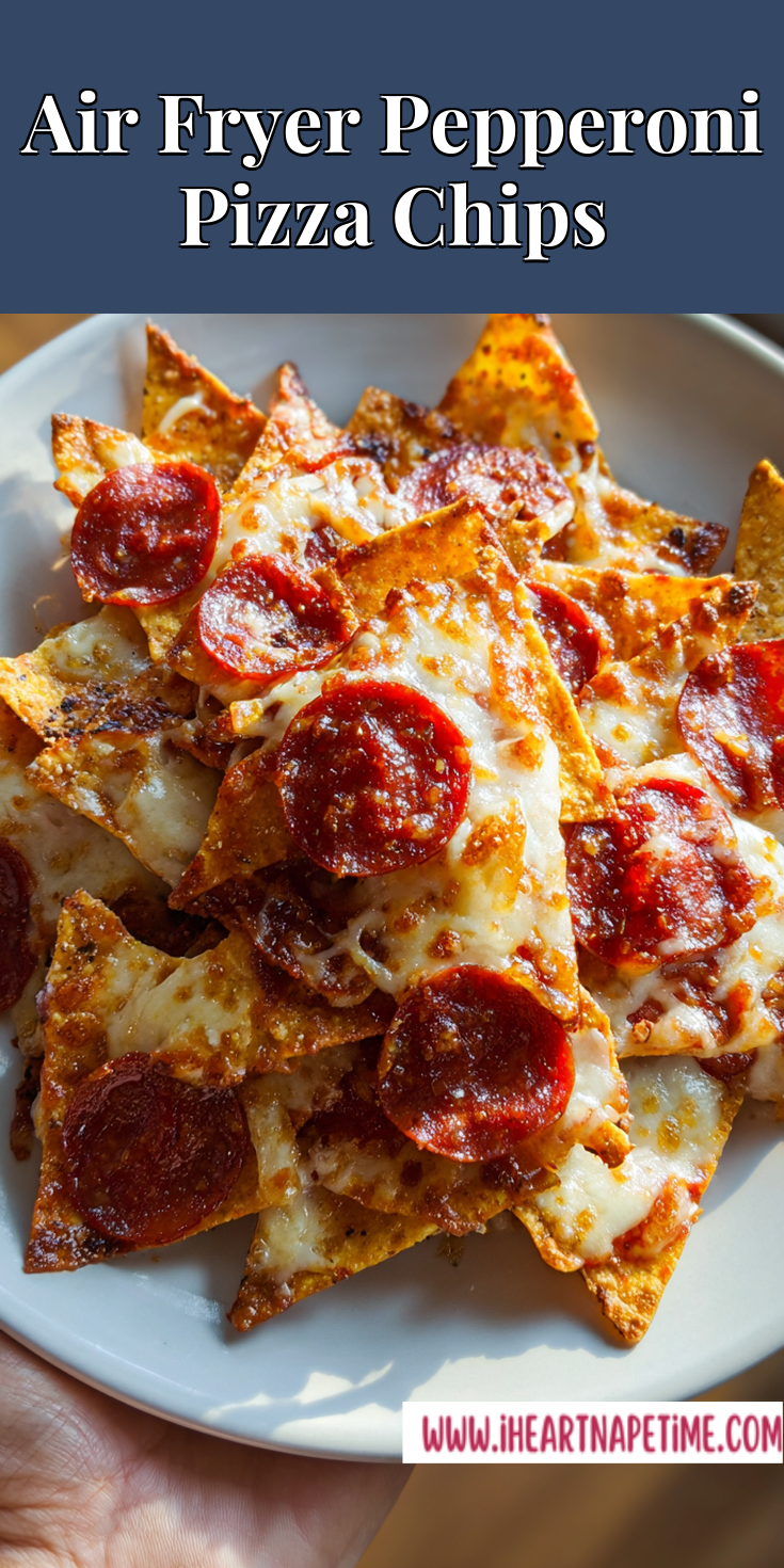 Air Fryer Pepperoni Pizza Chips served warm with cozy spices