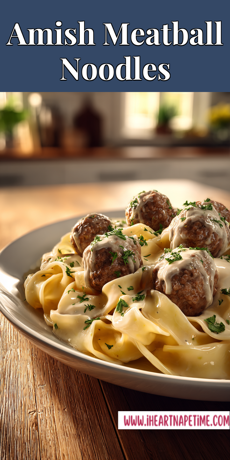 Amish Meatball Noodles served warm with cozy spices