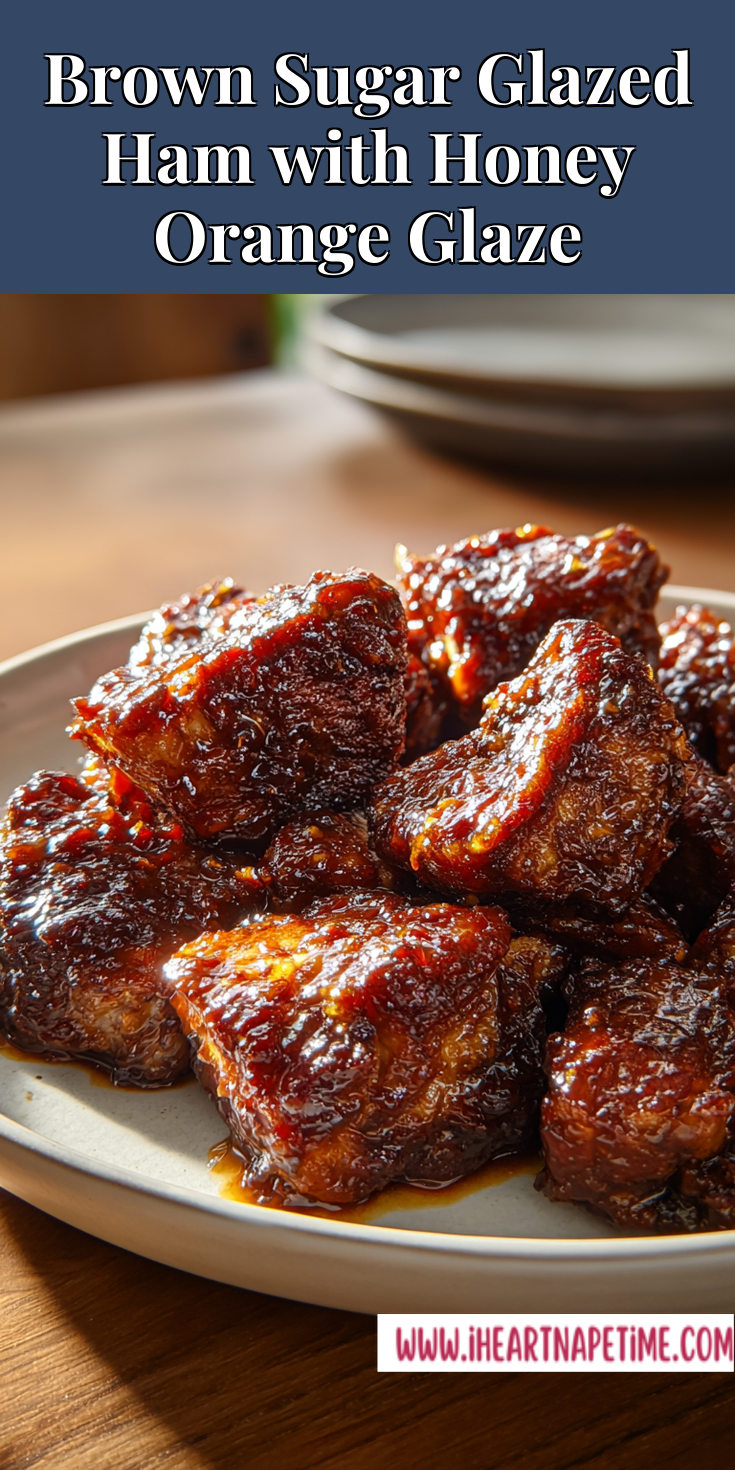 Brown Sugar Glazed Ham with Honey Orange Glaze served warm with cozy spices