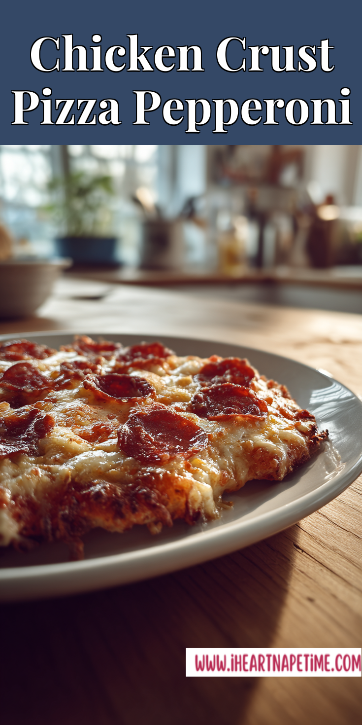Chicken Crust Pizza Pepperoni served warm with cozy spices