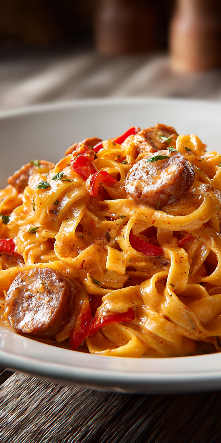 Creamy Cajun Sausage Pasta Recipe