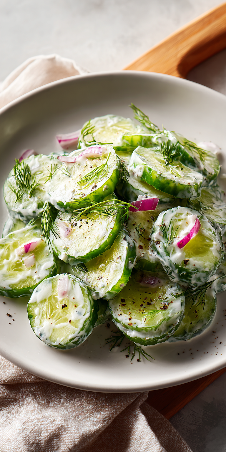 Cucumber Ranch Crack Salad served warm with cozy spices
