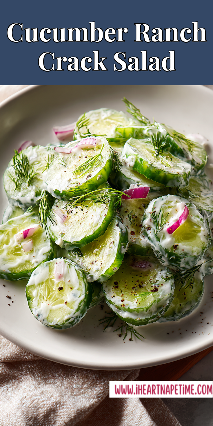 Cucumber Ranch Crack Salad served warm with cozy spices