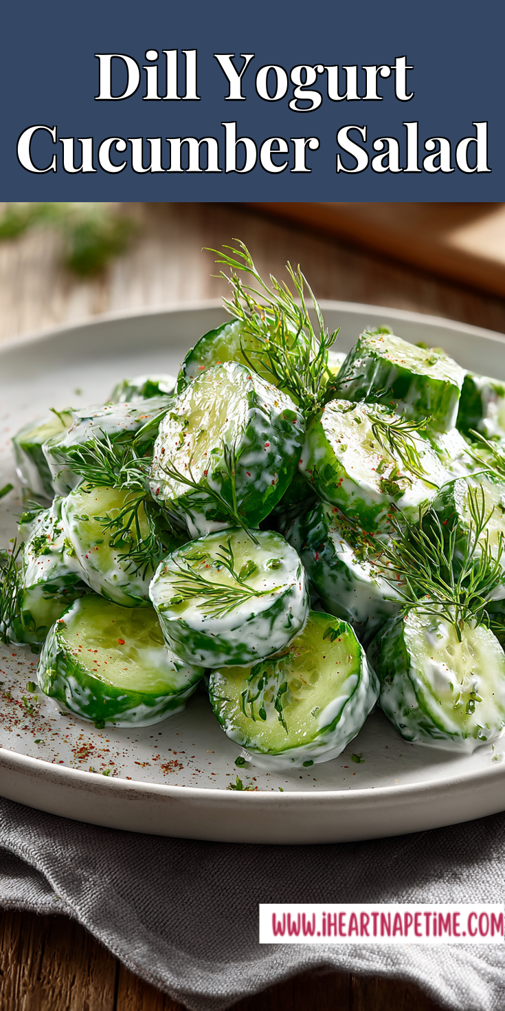 Dill Yogurt Cucumber Salad served warm with cozy spices