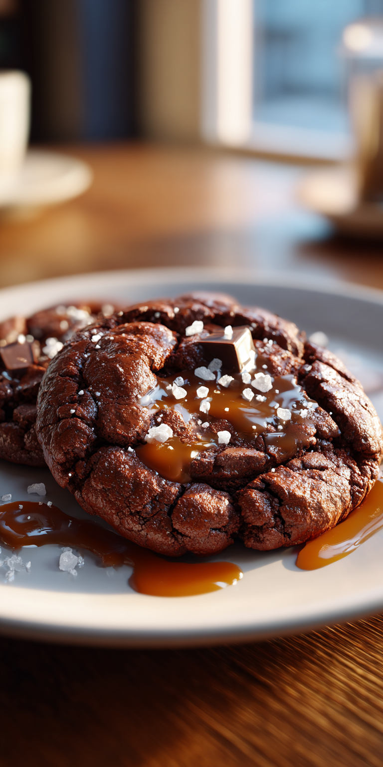 Double Chocolate Salted Caramel Cookies Recipe