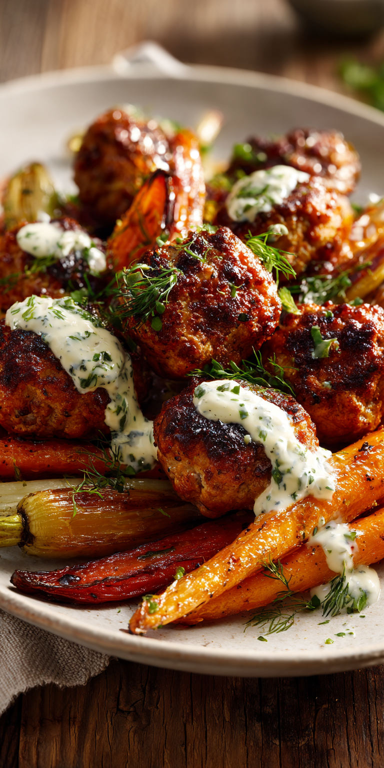 Freeform Chicken Meatballs Carrots Yogurt Recipe