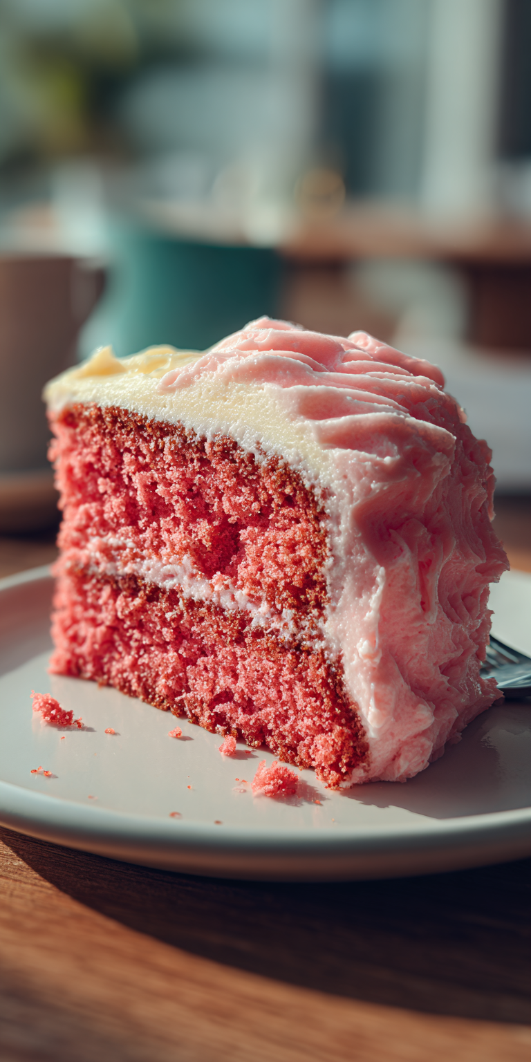 Homemade Strawberry Cake with Lemon Frosting Recipe