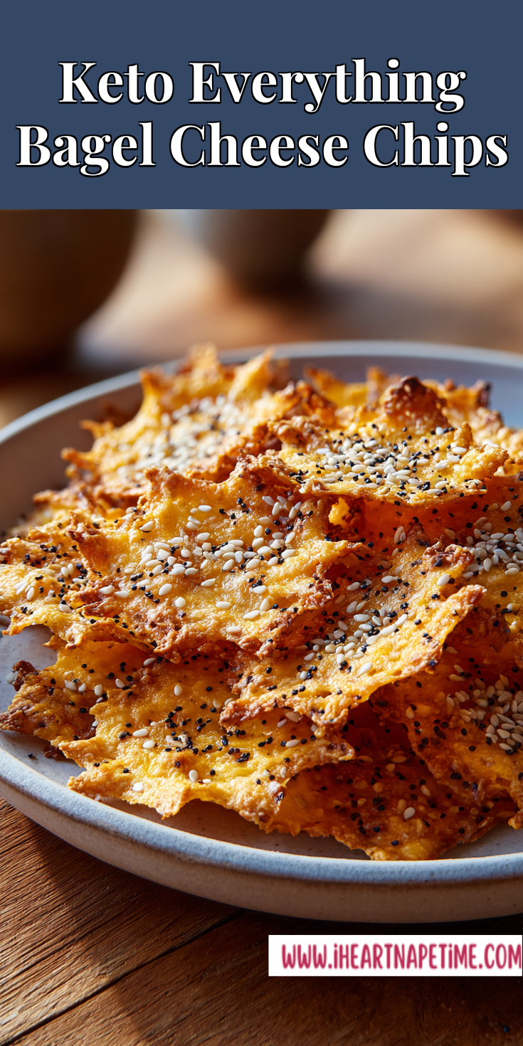 Keto Everything Bagel Cheese Chips served warm with cozy spices