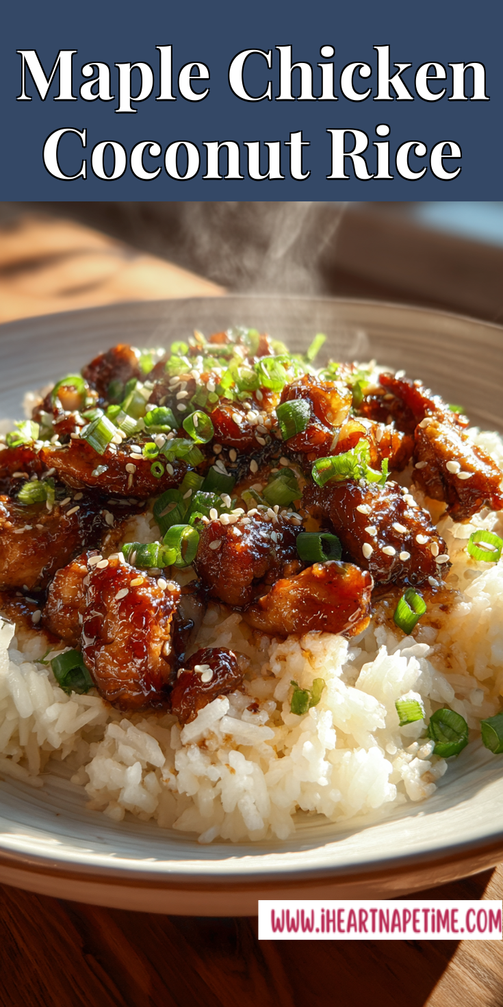Maple Chicken Coconut Rice served warm with cozy spices
