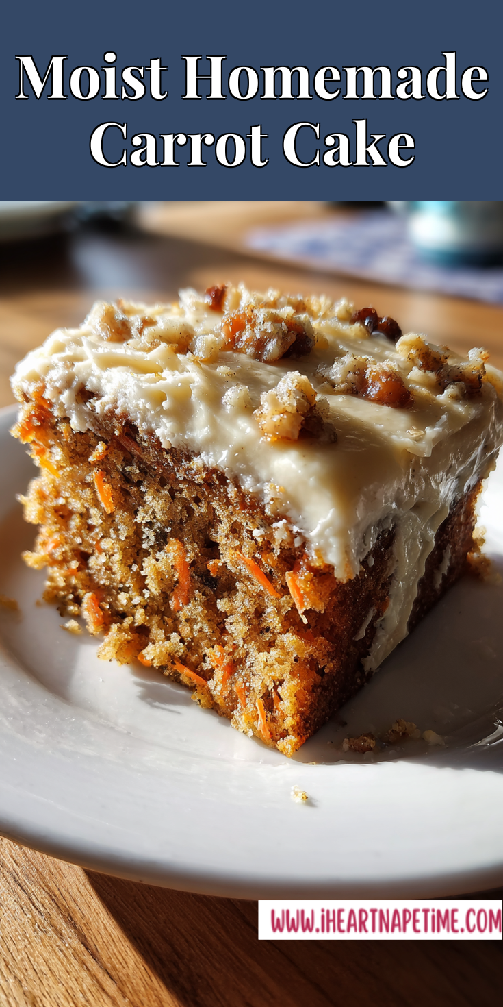 Moist Homemade Carrot Cake served warm with cozy spices