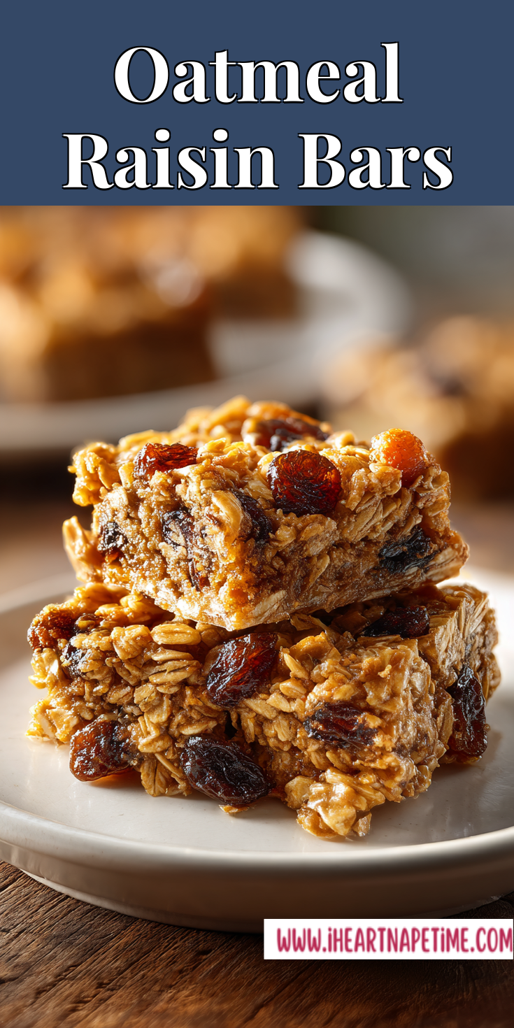 Oatmeal Raisin Bars served warm with cozy spices
