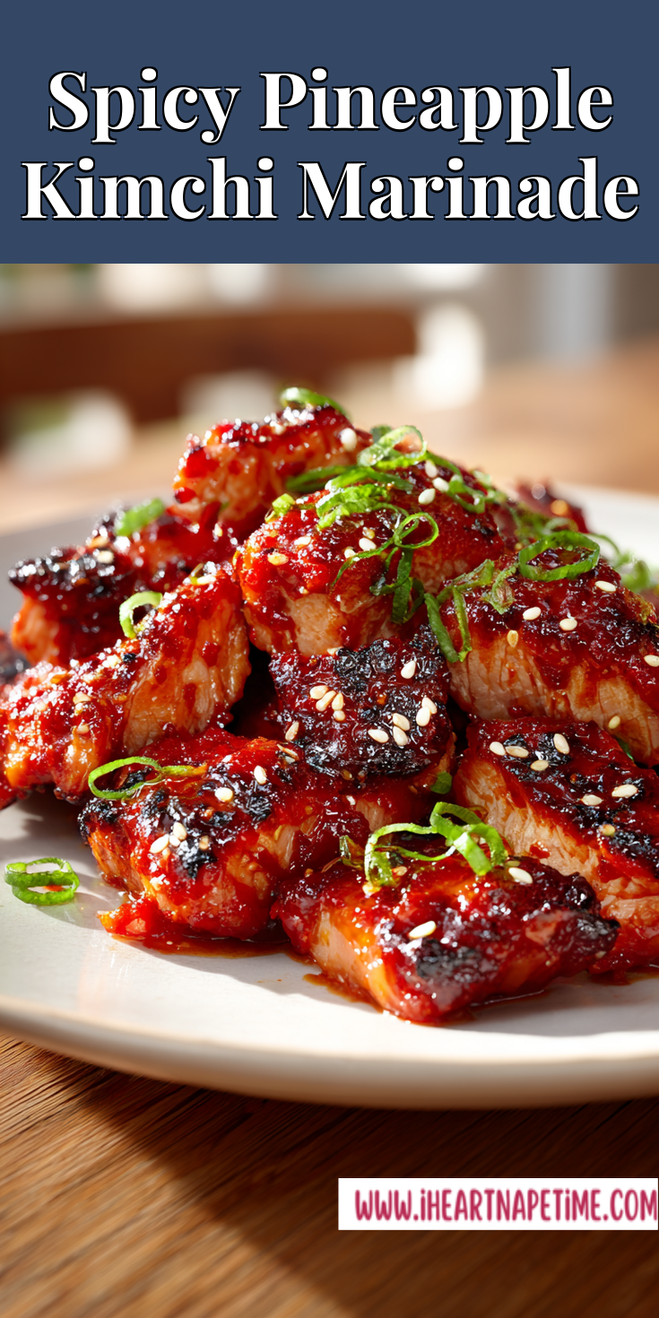 Spicy Pineapple Kimchi Marinade served warm with cozy spices