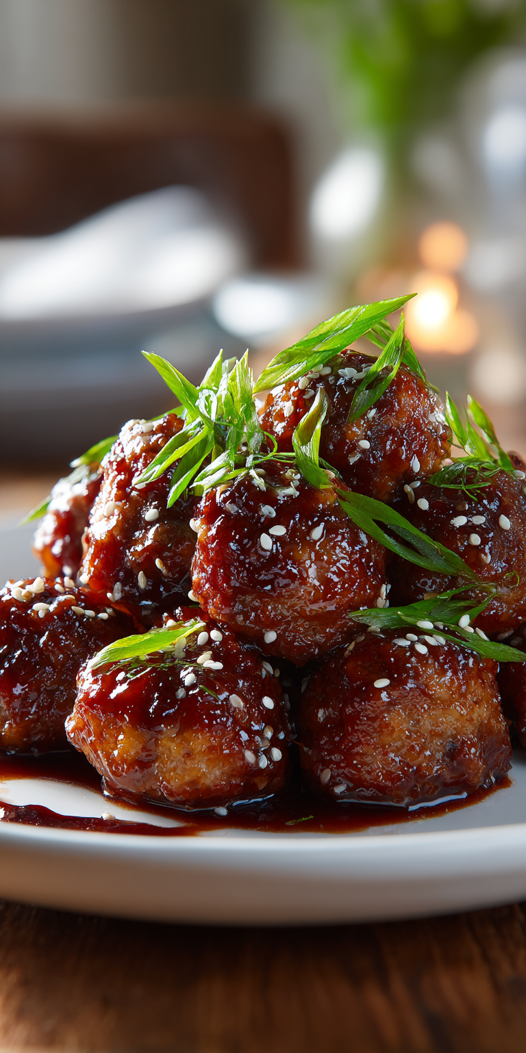 Teriyaki Meatballs served warm with cozy spices