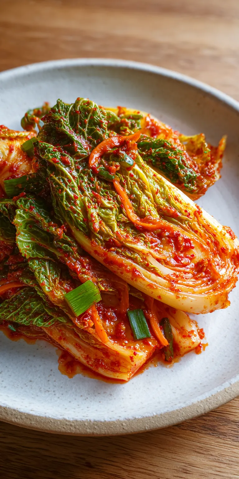 Vegan Kimchi Napa Cabbage served warm with cozy spices