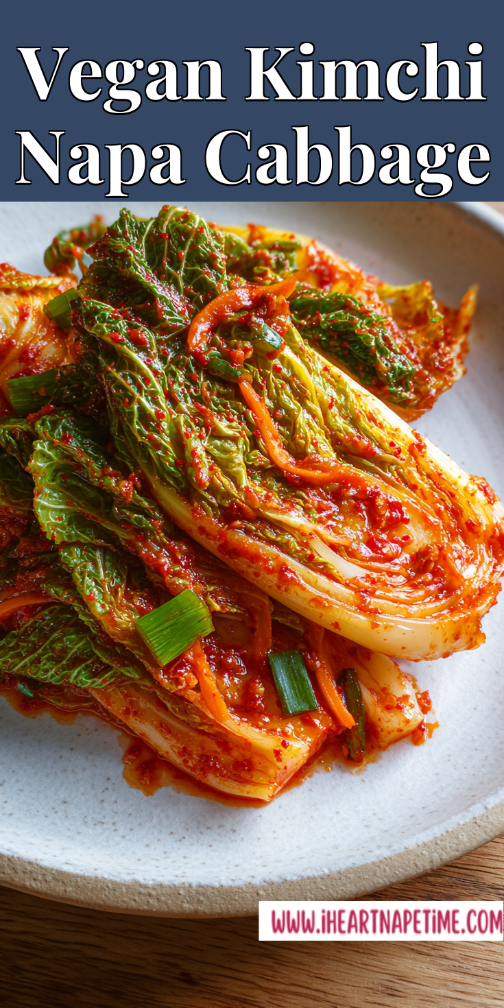Vegan Kimchi Napa Cabbage served warm with cozy spices